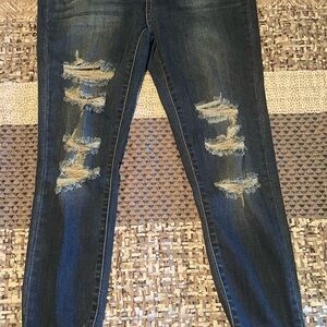 Judy Blue Dark Blue Distressed Women's Jeans